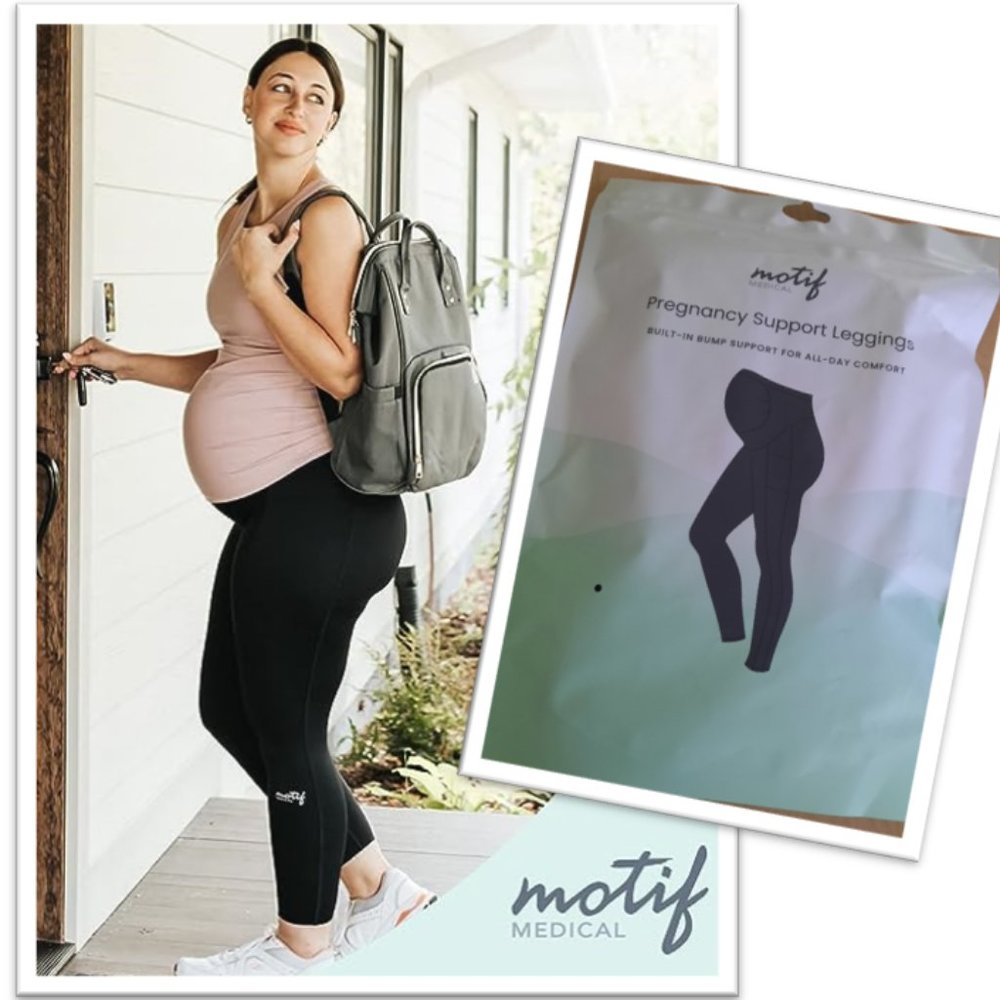 MOTIF Over The Belly Maternity Workout Leggings NWT! - Black, Size S